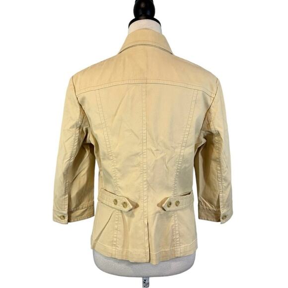 St. John Sport Tan Jacket Double Zip Front 3/4 Sleeve, Size M Classic Preppy - Picture 6 of 9